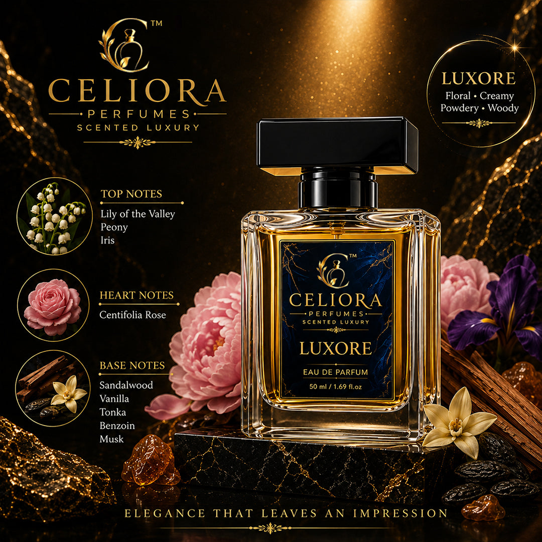 CELIORA PERFUMES Luxore Long Lasting Eau de Parfum for Women – Floral Woody Perfume, 50ml
